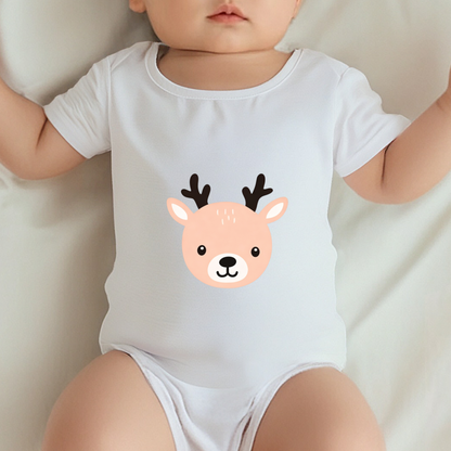 Cute Cartoon Deer Face Soft Neutral Baby Bodysuit