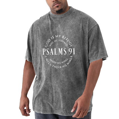 Psalms 91 White Circular Verse Graphic