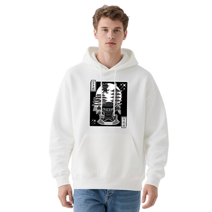 Retro Japanese Ninja Samurai Cat Ukiyo-e Hoodie, Unisex Comfort Anime Streetwear