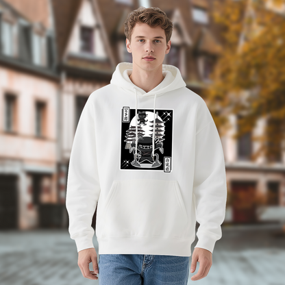Retro Japanese Ninja Samurai Cat Ukiyo-e Hoodie, Unisex Comfort Anime Streetwear
