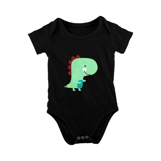 Cute Green Cartoon Dinosaur Unisex Infant Short Sleeve Romper