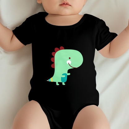 Cute Green Cartoon Dinosaur Unisex Infant Short Sleeve Romper