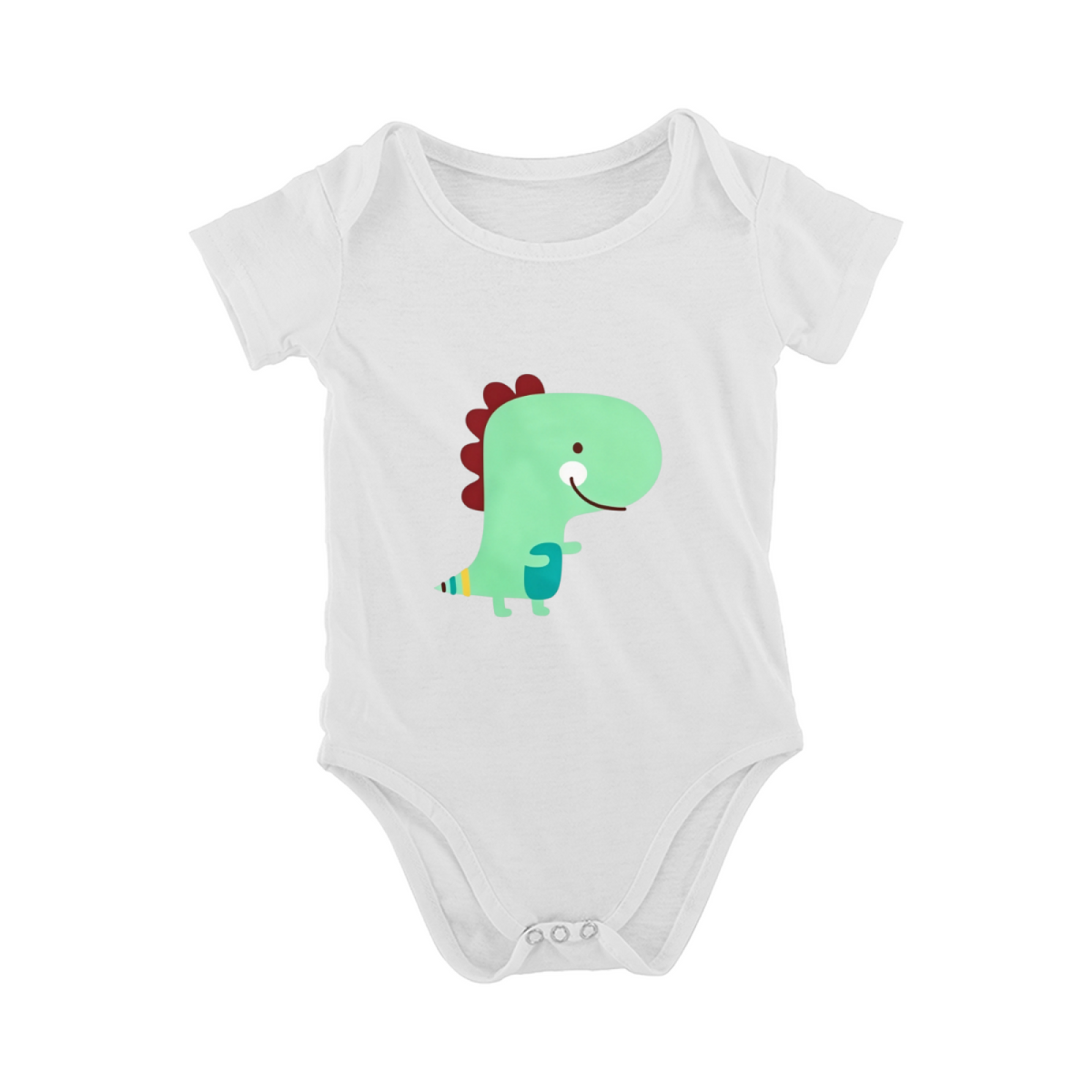 Cute Green Cartoon Dinosaur Unisex Infant Short Sleeve Romper