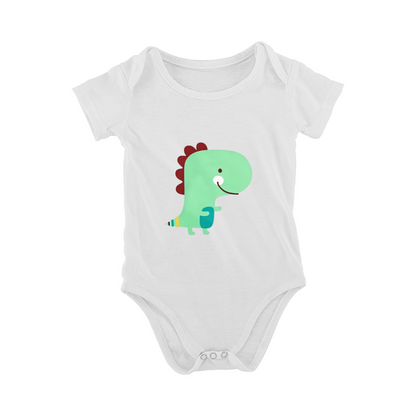 Cute Green Cartoon Dinosaur Unisex Infant Short Sleeve Romper