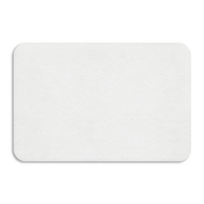 Pure Blank White Diatomaceous Earth Mat | Plain Silicone Anti-Slip Universal Floor Rug