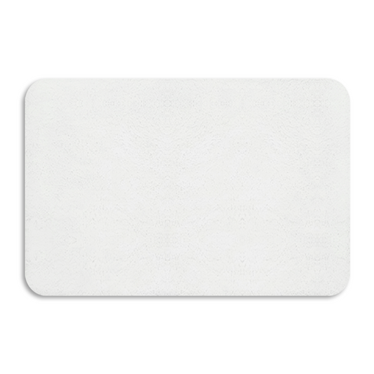 Pure Blank White Diatomaceous Earth Mat | Plain Silicone Anti-Slip Universal Floor Rug