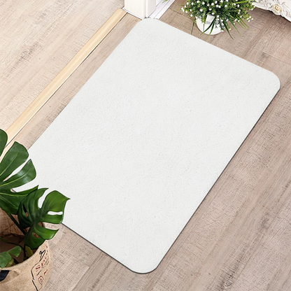 Pure Blank White Diatomaceous Earth Mat | Plain Silicone Anti-Slip Universal Floor Rug