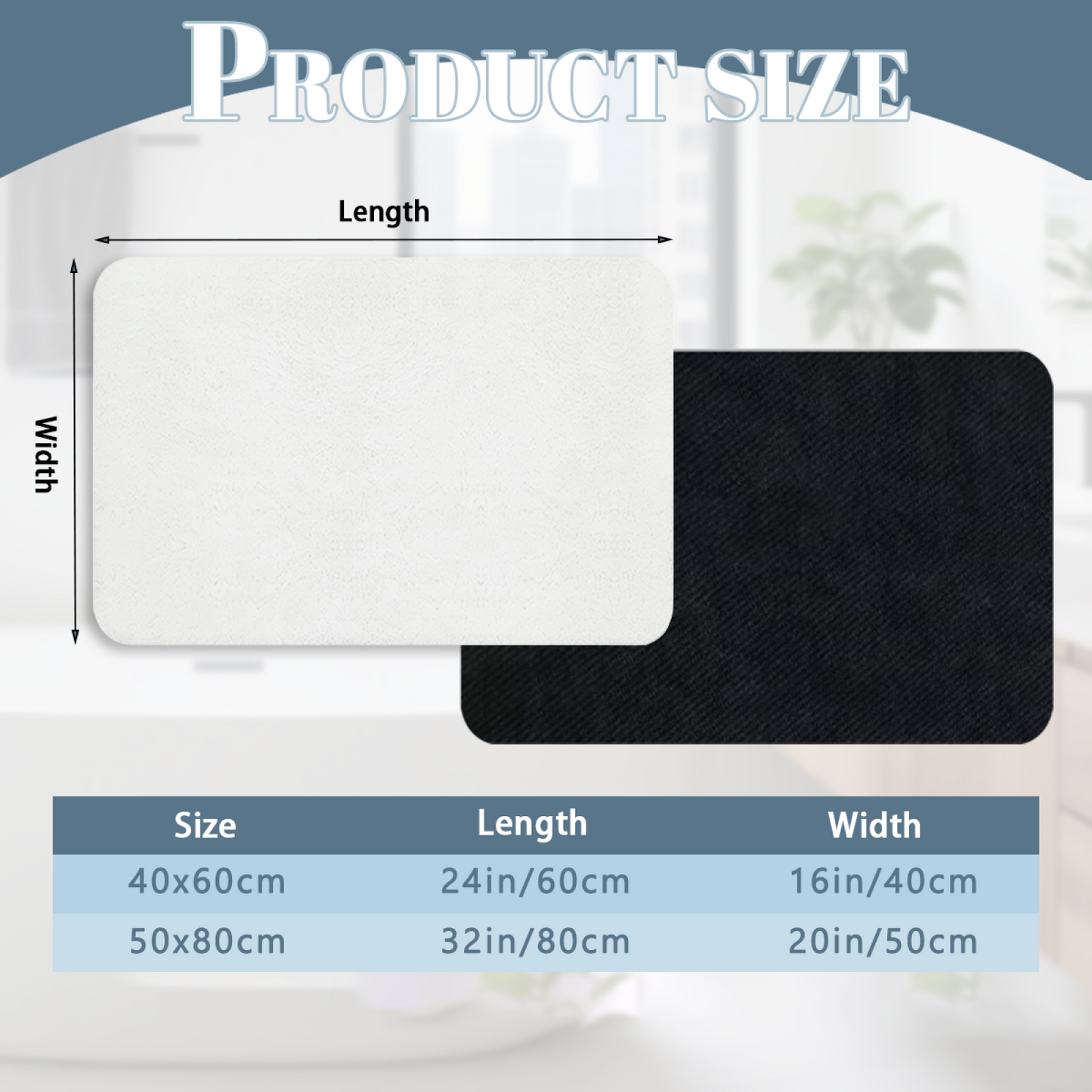 Pure Blank White Diatomaceous Earth Mat | Plain Silicone Anti-Slip Universal Floor Rug