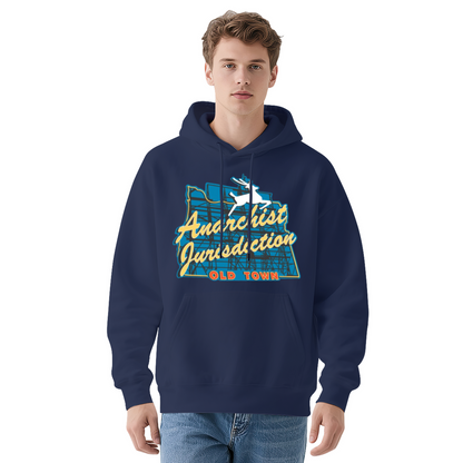 Anarchist Jurisdiction Old Town Deer Map Hoodie, Soft Comfort White Street Hoodie