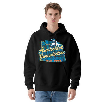 Anarchist Jurisdiction Old Town Deer Map Hoodie, Soft Comfort White Street Hoodie