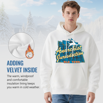 Anarchist Jurisdiction Old Town Deer Map Hoodie, Soft Comfort White Street Hoodie