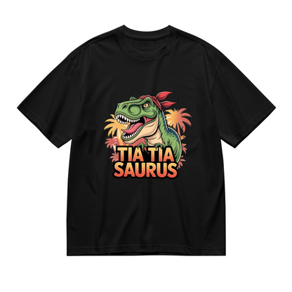 Fun Tia Tiasaurus Bandana T-Rex Dinosaur Tropical Print Plus Size Women T-Shirt