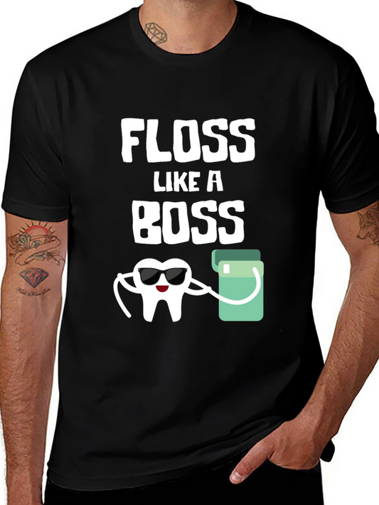 Floss Like a Boss Graphic Tee - Dental Humor Shirt