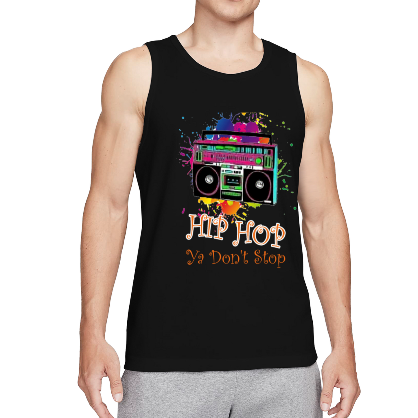 Hip Hop Ya Don't Stop Boombox Color Splash Tank Top