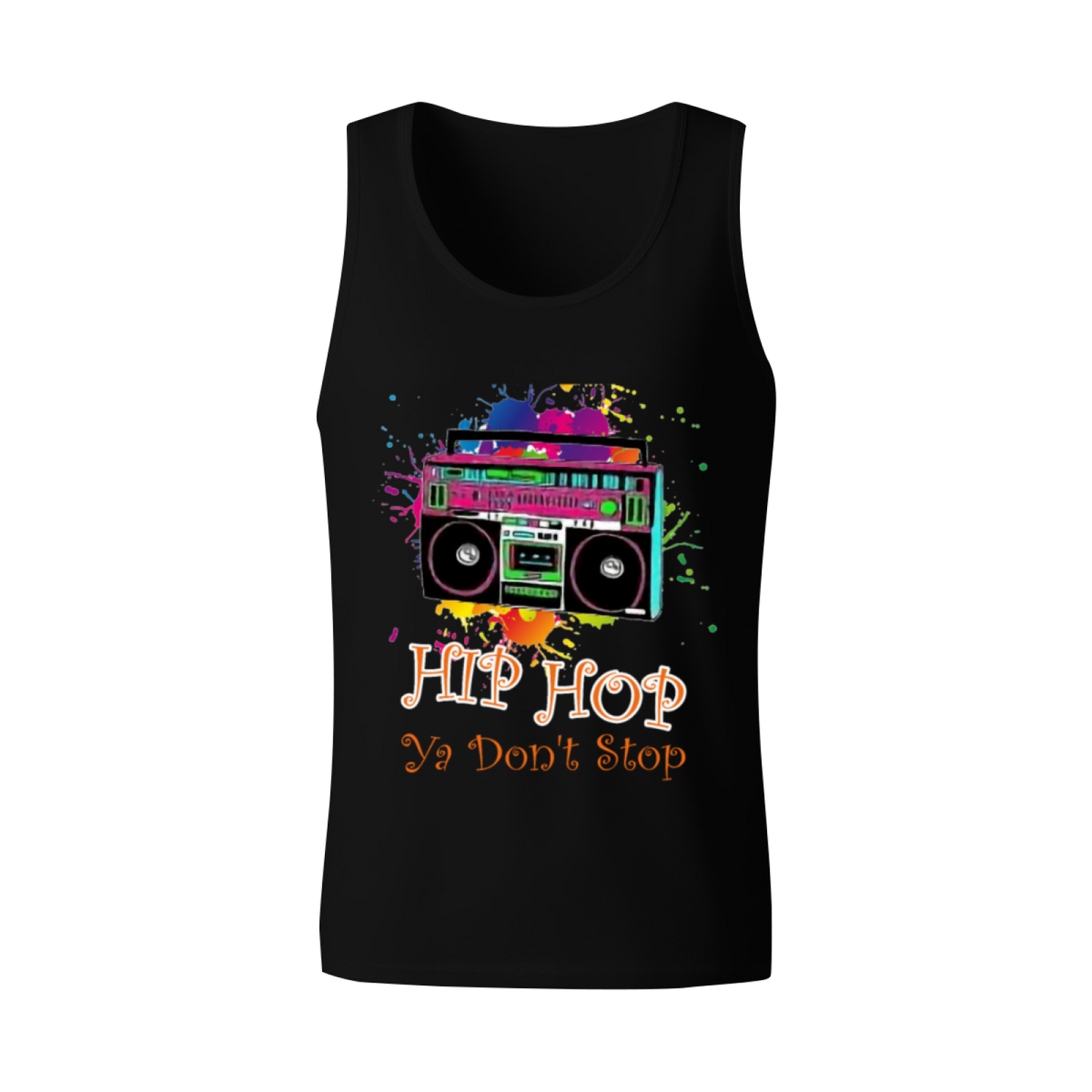 Hip Hop Ya Don't Stop Boombox Color Splash Tank Top