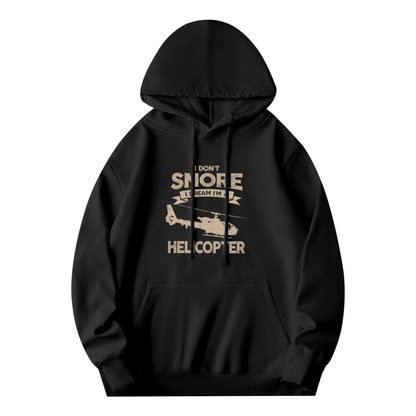 Funny Helicopter Snore Quote Hoodie, Men Comfort Vintage Print Black Hoodie