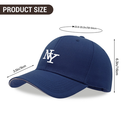 Classic NY Interlock Navy Sandwich Brim Baseball Cap Vintage City Style Hat