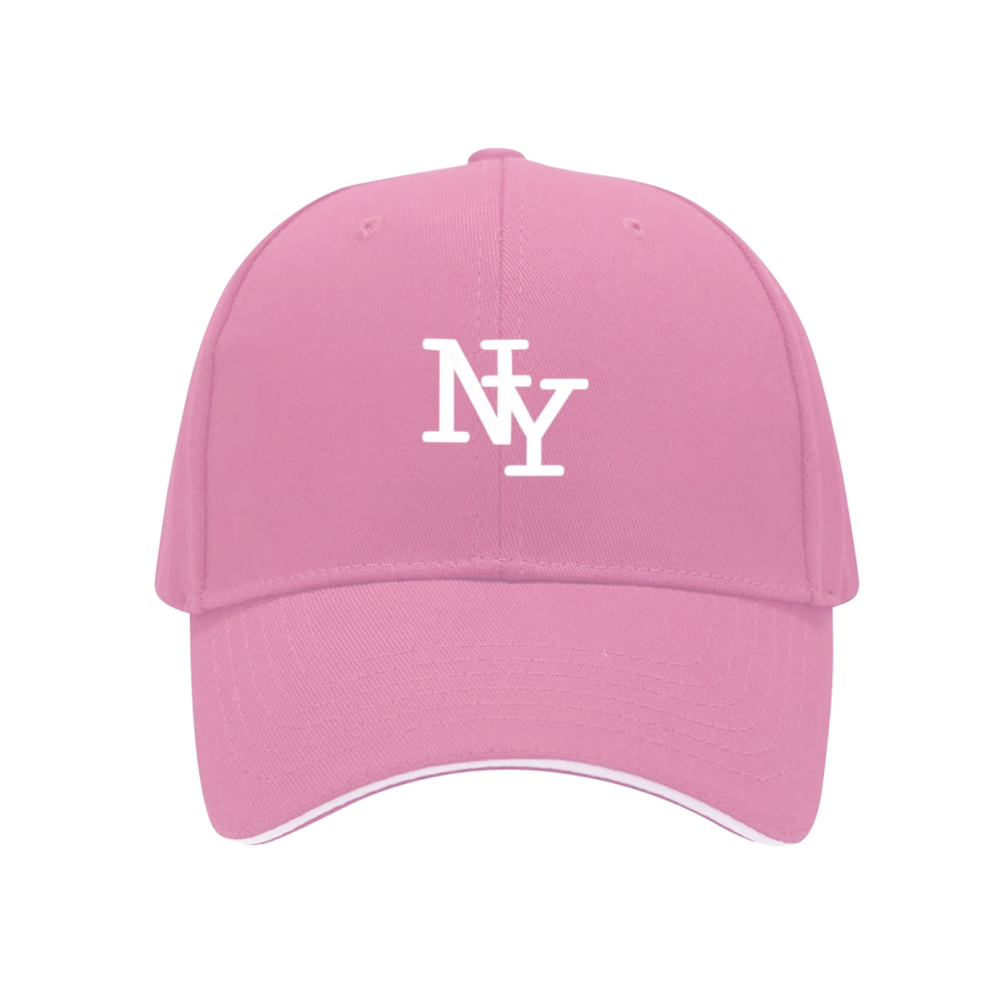 Classic NY Interlock Navy Sandwich Brim Baseball Cap Vintage City Style Hat