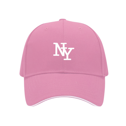 Classic NY Interlock Navy Sandwich Brim Baseball Cap Vintage City Style Hat