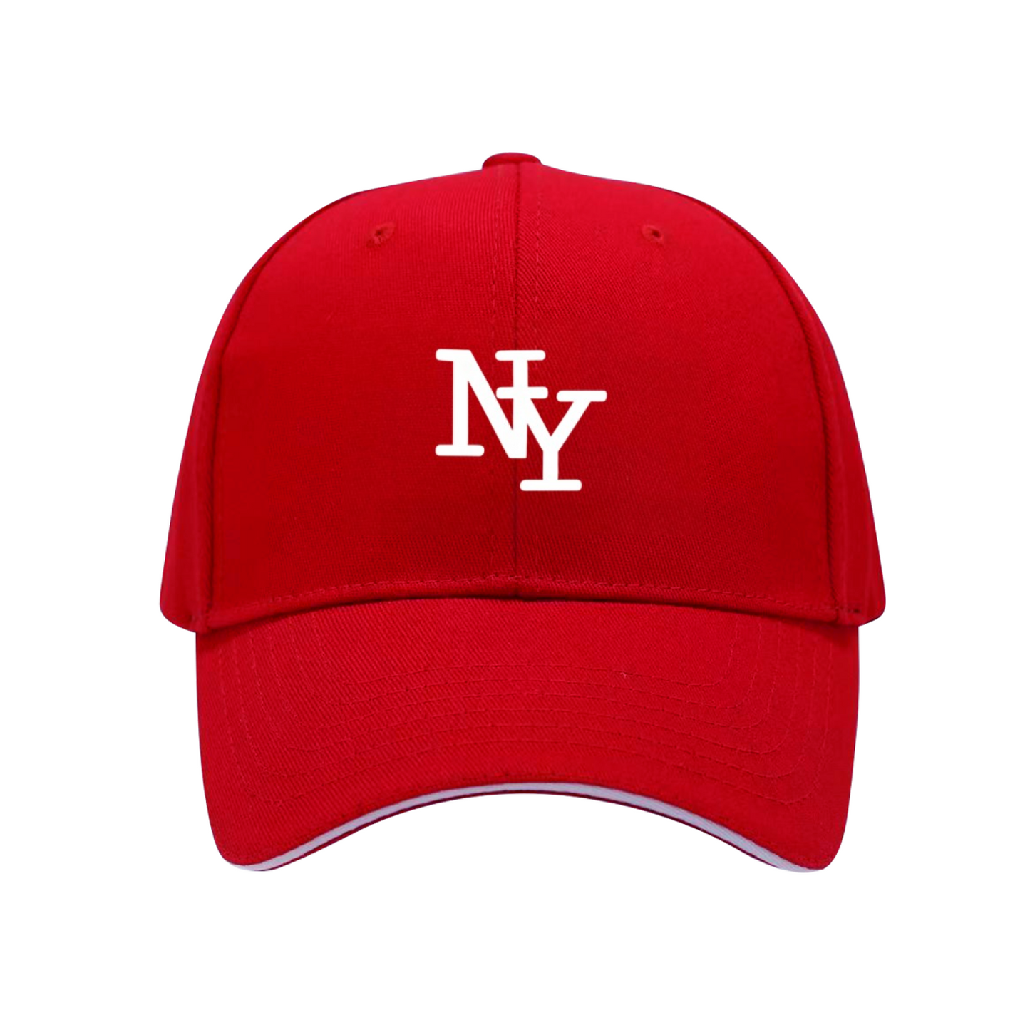 Classic NY Interlock Navy Sandwich Brim Baseball Cap Vintage City Style Hat
