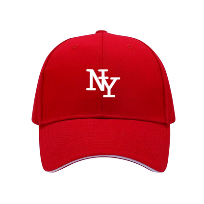Classic NY Interlock Navy Sandwich Brim Baseball Cap Vintage City Style Hat
