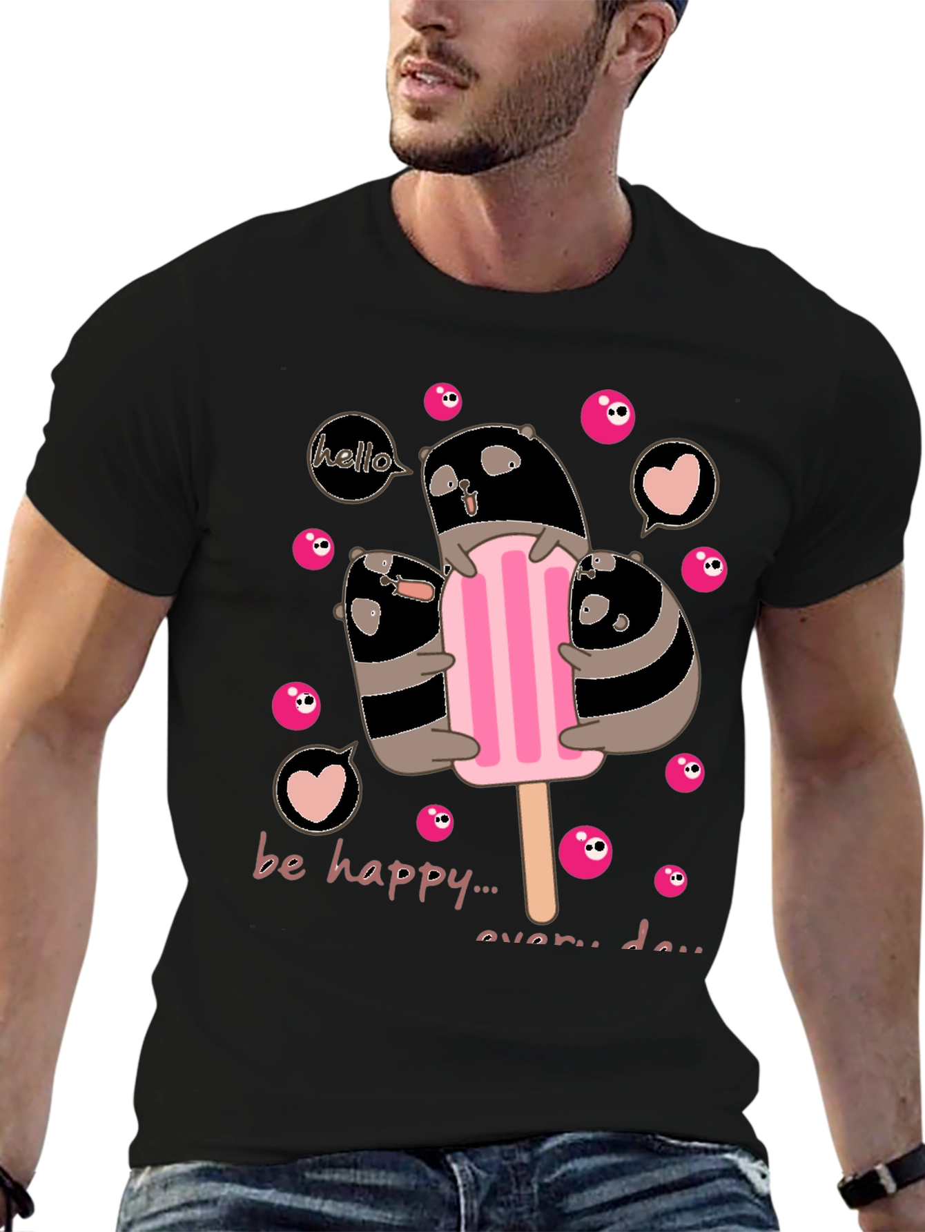Cute Panda Ice Cream T-Shirt