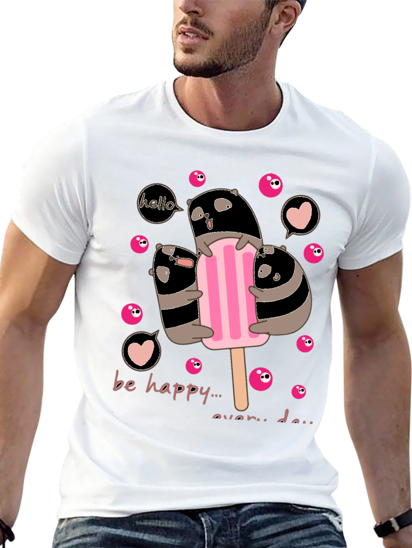Cute Panda Ice Cream T-Shirt