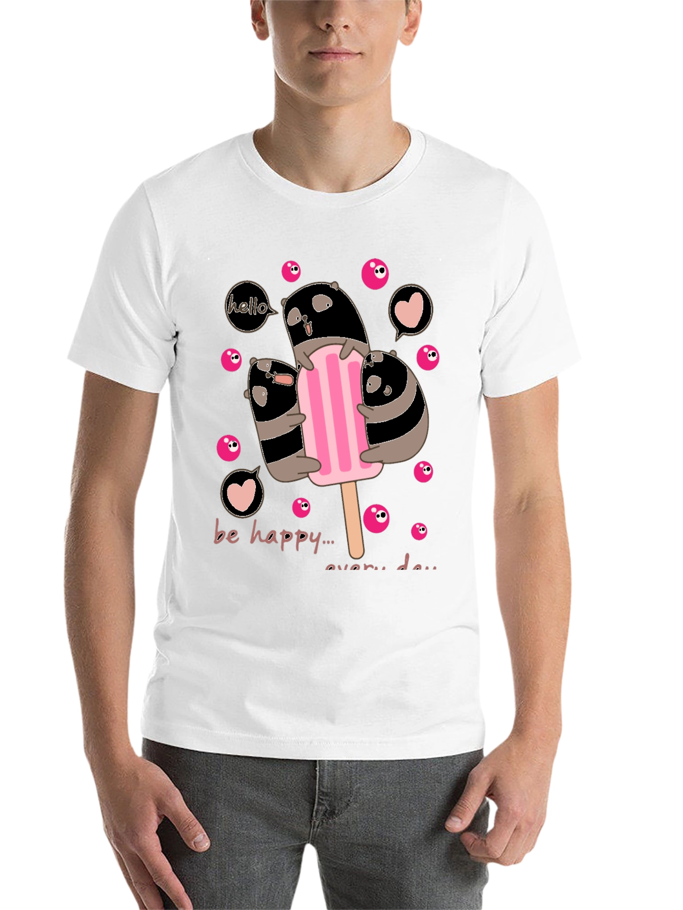 Cute Panda Ice Cream T-Shirt