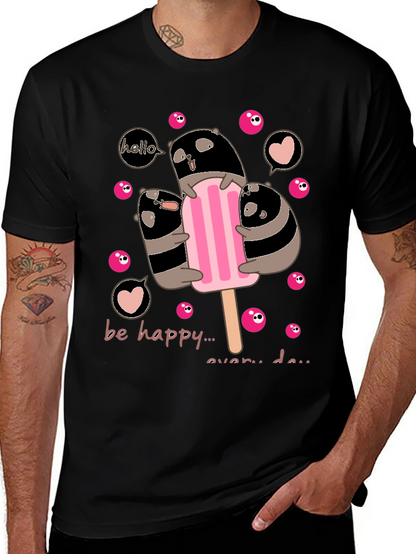 Cute Panda Ice Cream T-Shirt