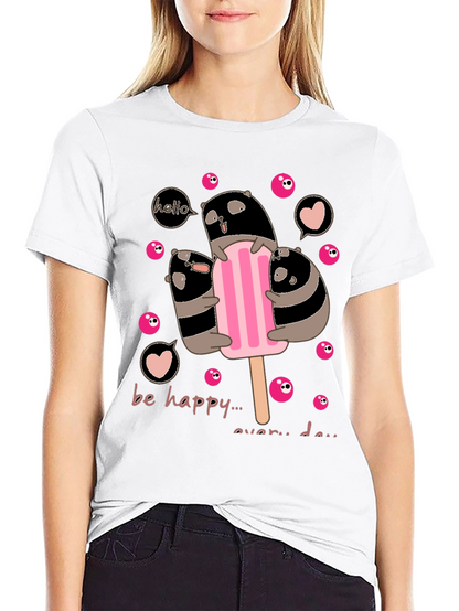 Cute Panda Ice Cream T-Shirt
