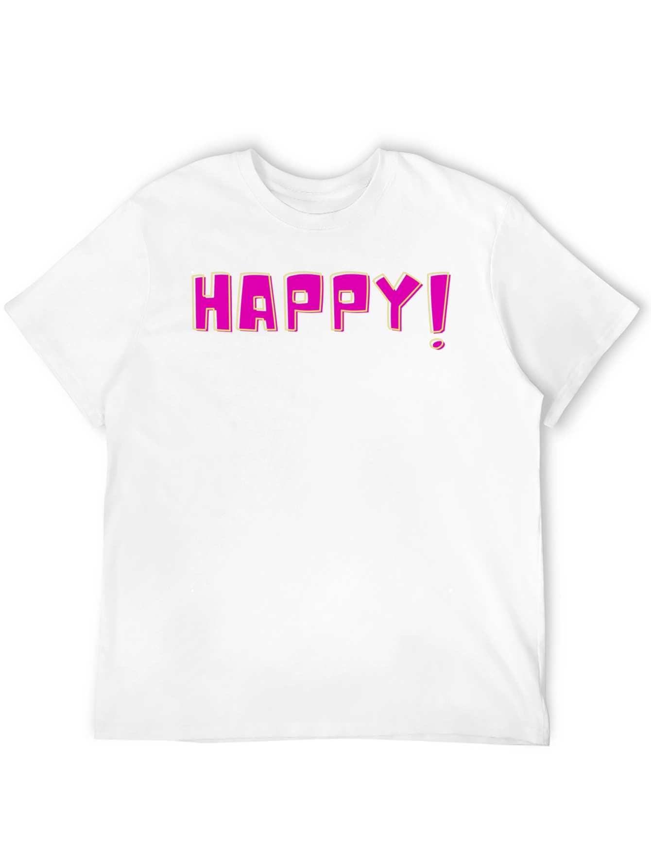 Happy Graphic Print Black T-Shirt