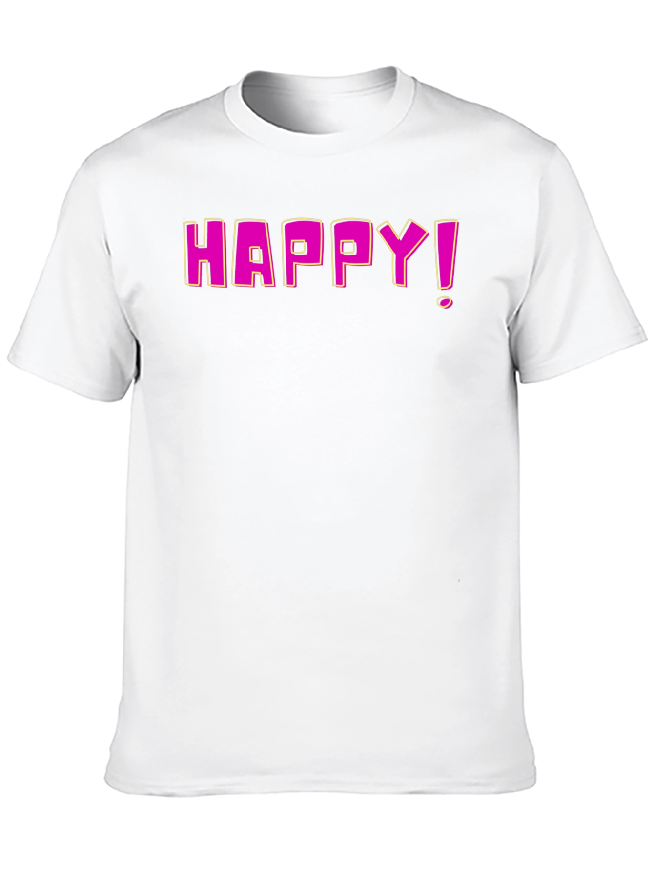 Happy Graphic Print Black T-Shirt
