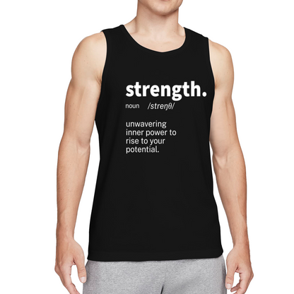 Strength Definition Inspirational Minimalist Mens Muscle Tank