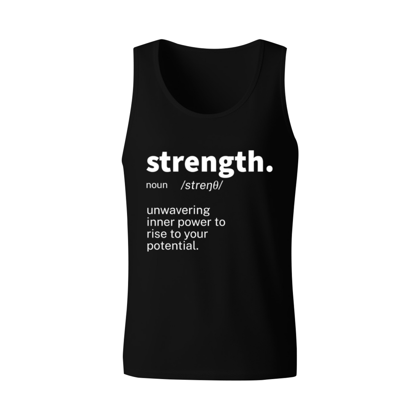 Strength Definition Inspirational Minimalist Mens Muscle Tank