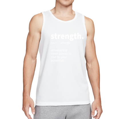 Strength Definition Inspirational Minimalist Mens Muscle Tank