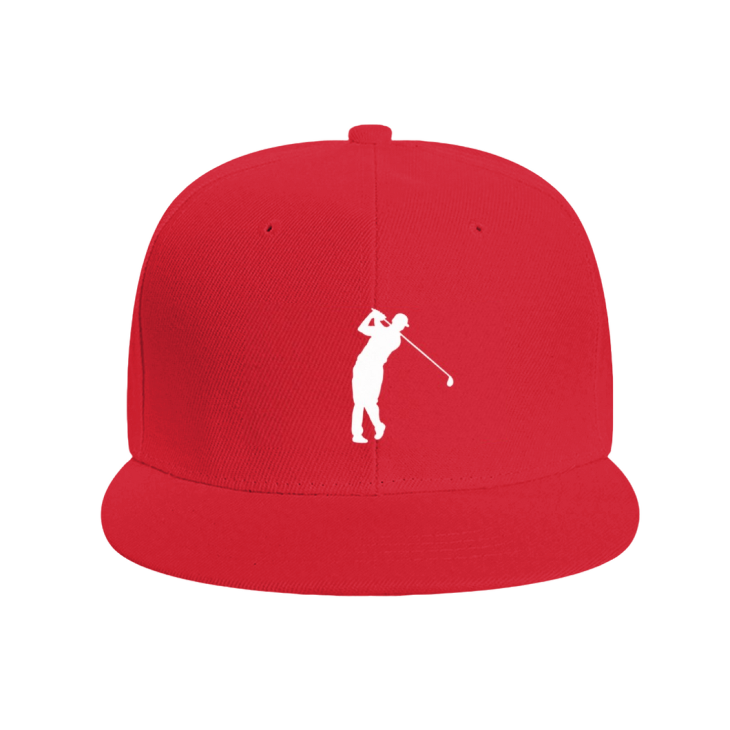 Golfer Swing Silhouette Minimal Blue Flat Brim Sports Cap