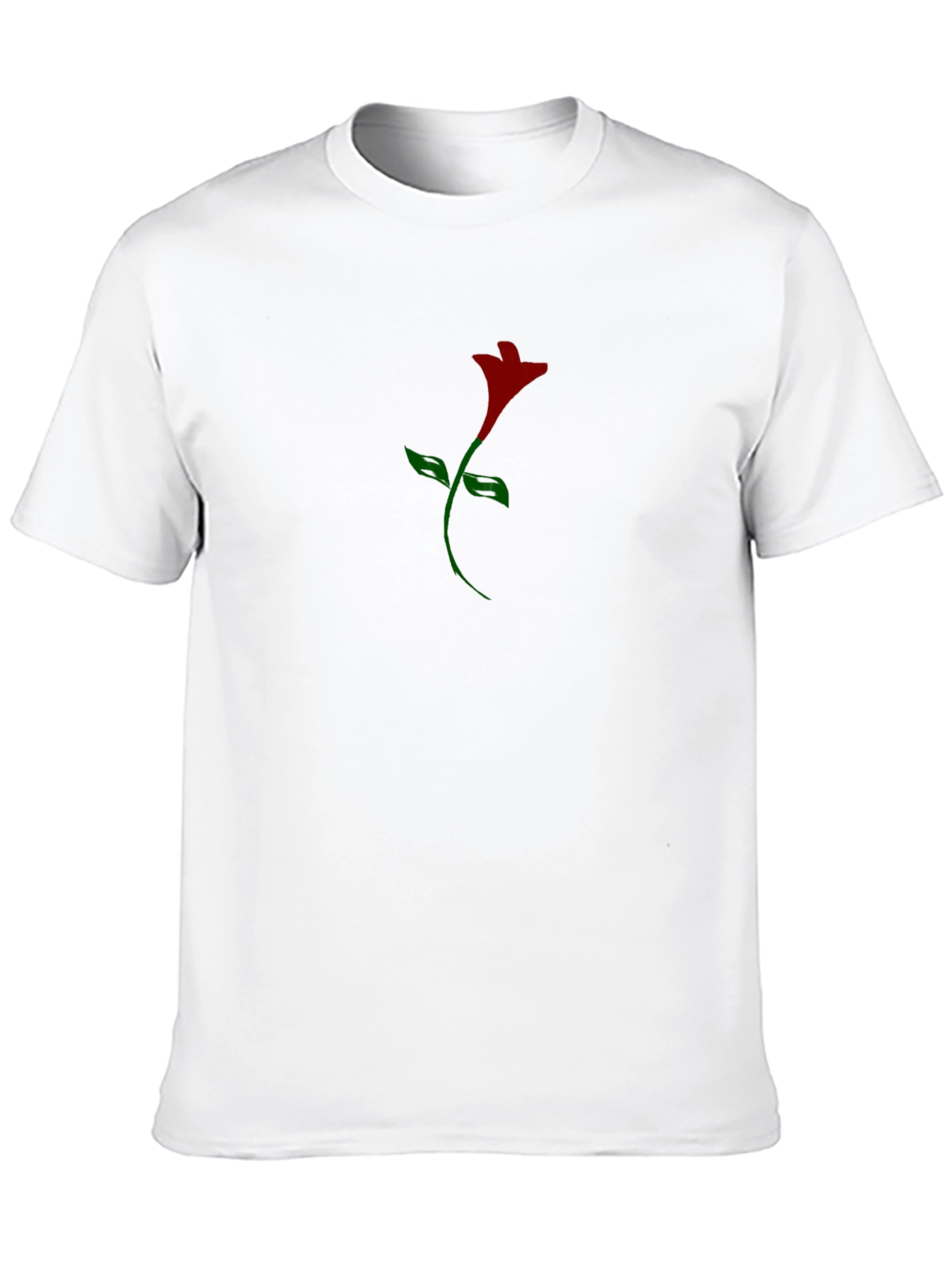 Mens Black T-Shirt with Rose Graphic Print
