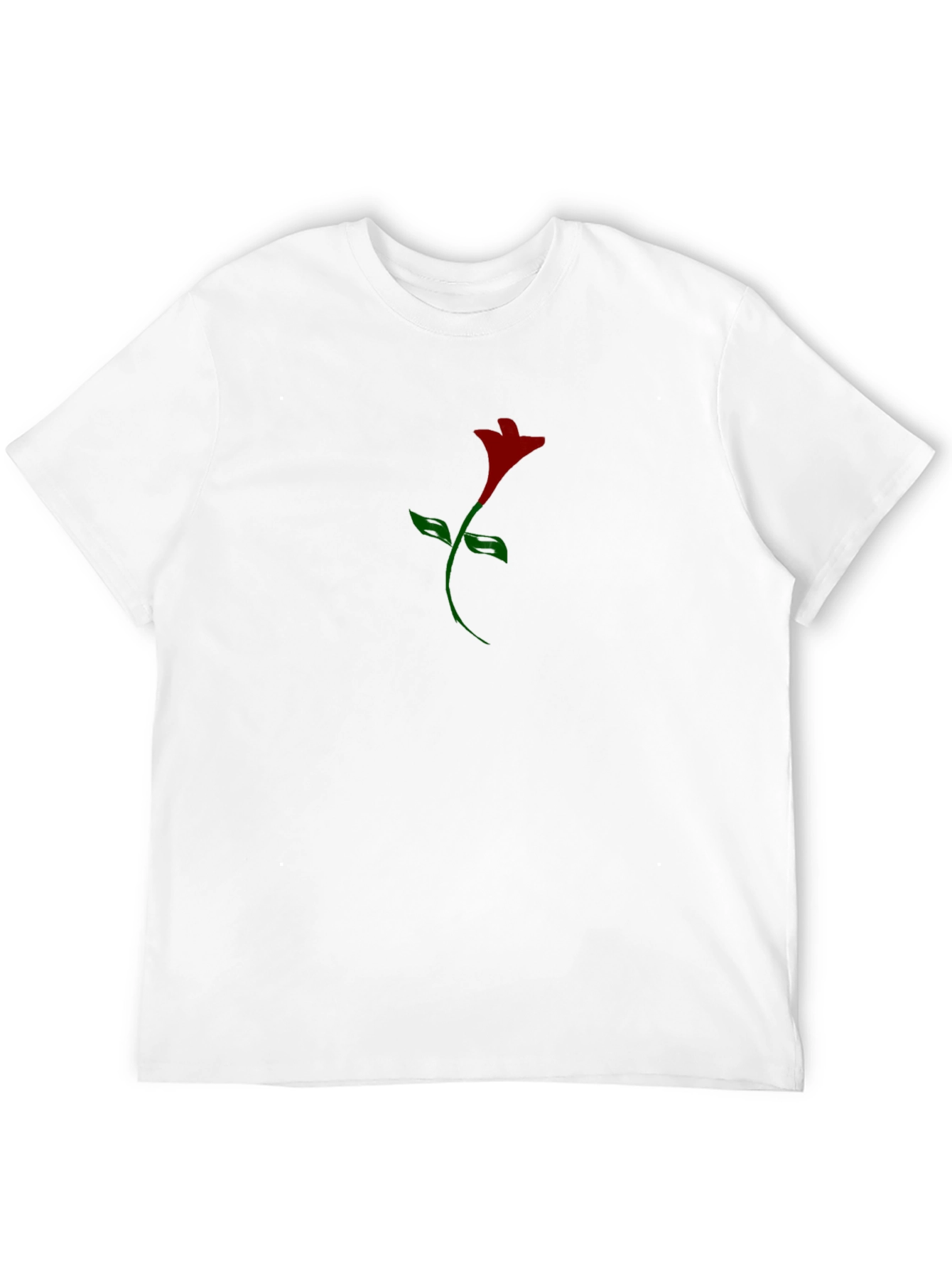 Mens Black T-Shirt with Rose Graphic Print