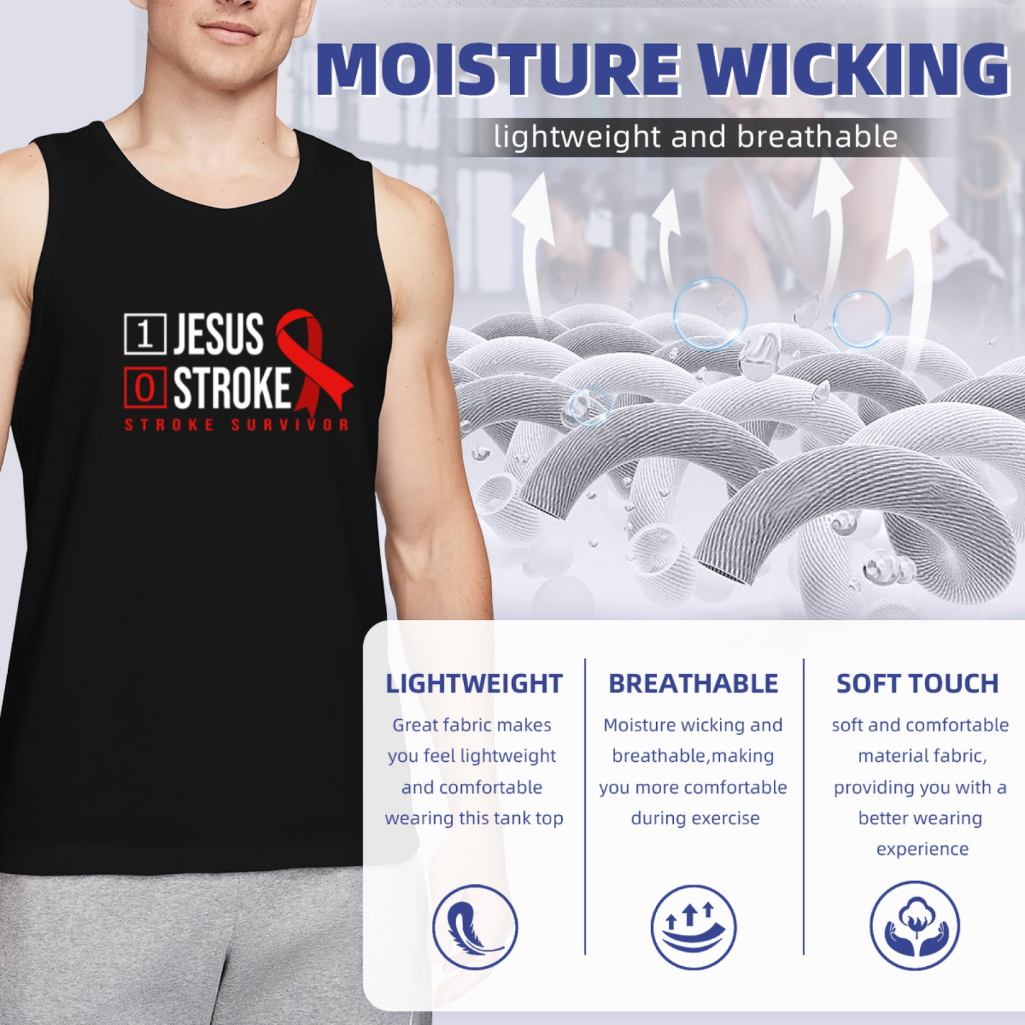 1 Jesus 0 Stroke Stroke Survivor Faith Tank Top