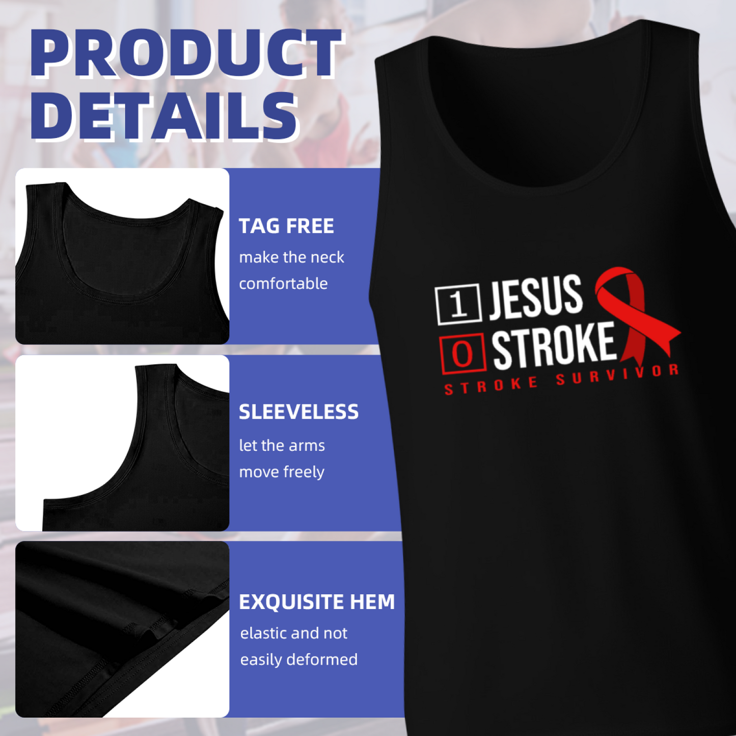 1 Jesus 0 Stroke Stroke Survivor Faith Tank Top