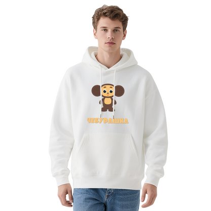 Cute Cheburashka Cartoon Hoodie, Gentle Soft Unisex Sweatshirt