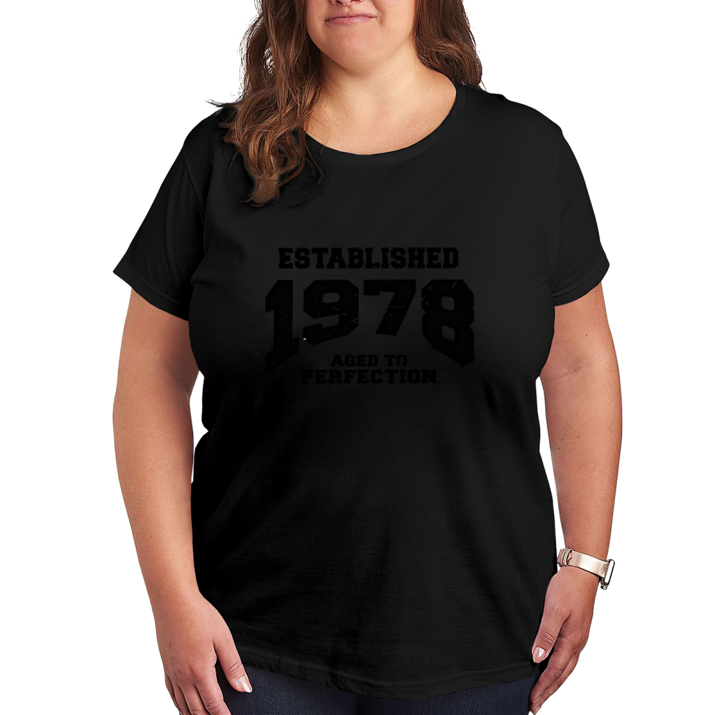 Classic Vintage Established 1978 Aged To Perfection Plus Size Women¡¯s Printed T-Shirt