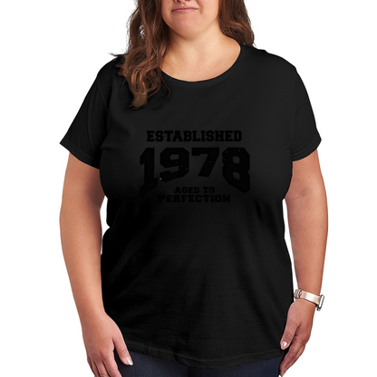 Classic Vintage Established 1978 Aged To Perfection Plus Size Women¡¯s Printed T-Shirt