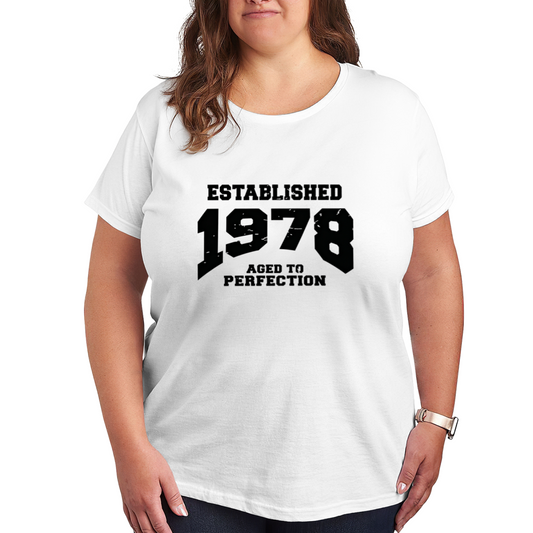 Classic Vintage Established 1978 Aged To Perfection Plus Size Women¡¯s Printed T-Shirt