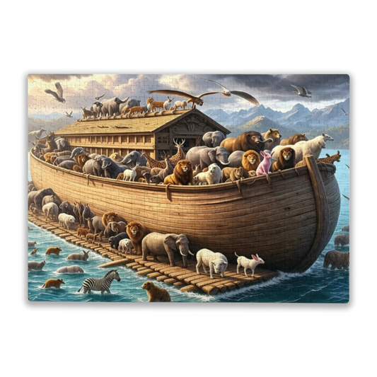 Noah¡¯s Ark Full Wild Animals Epic Jigsaw Puzzle | Biblical Classic Animal Gathering Puzzle 300/500/1000 Pieces