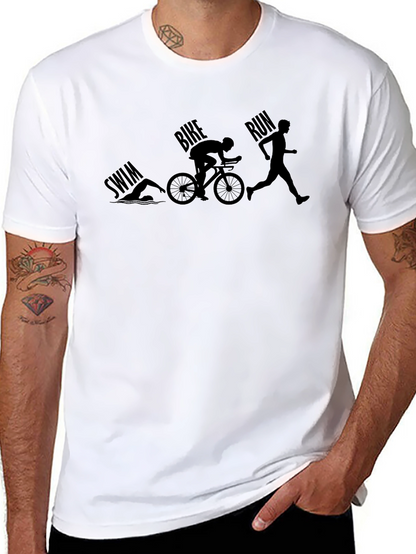 Triathlon T-Shirt Swim Bike Run Graphic Tee