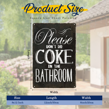 Funny Bathroom Warning Metal Tin Sign Retro Restroom Humor Wall Plaque Decor