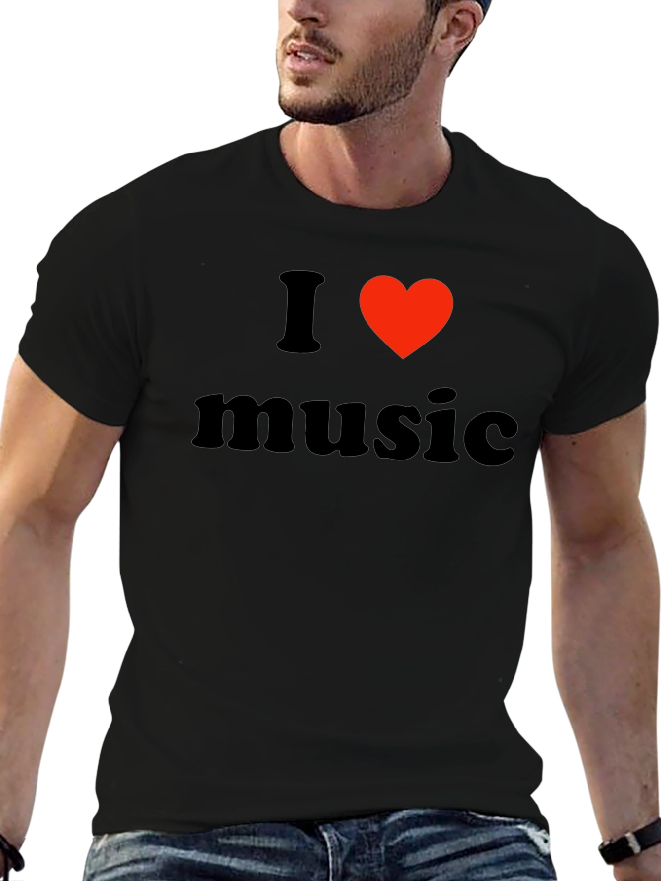 I Love Music Black T-Shirt