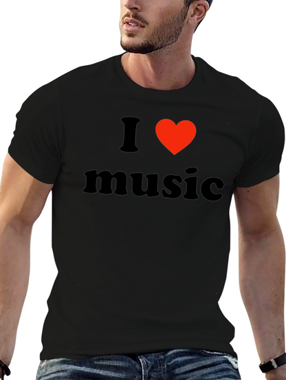 I Love Music Black T-Shirt