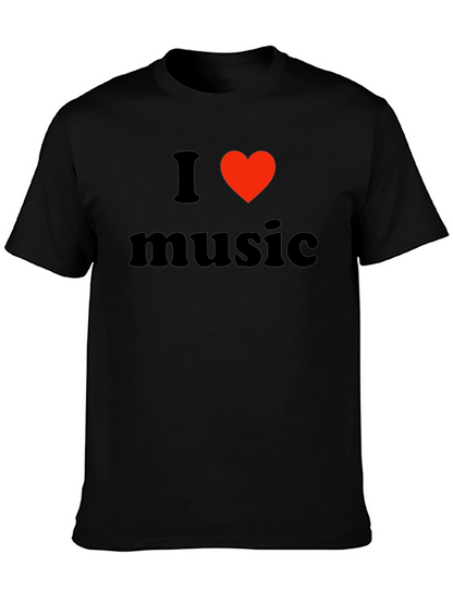 I Love Music Black T-Shirt